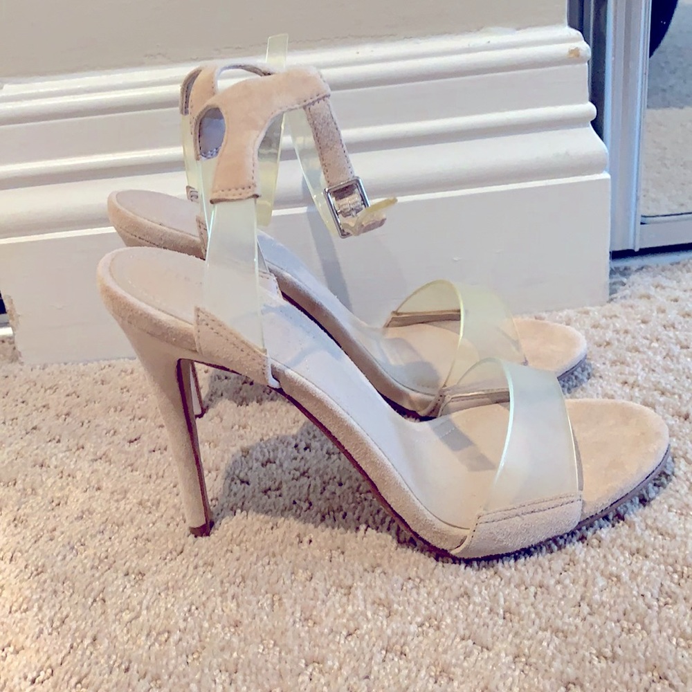 Clear/nude heels